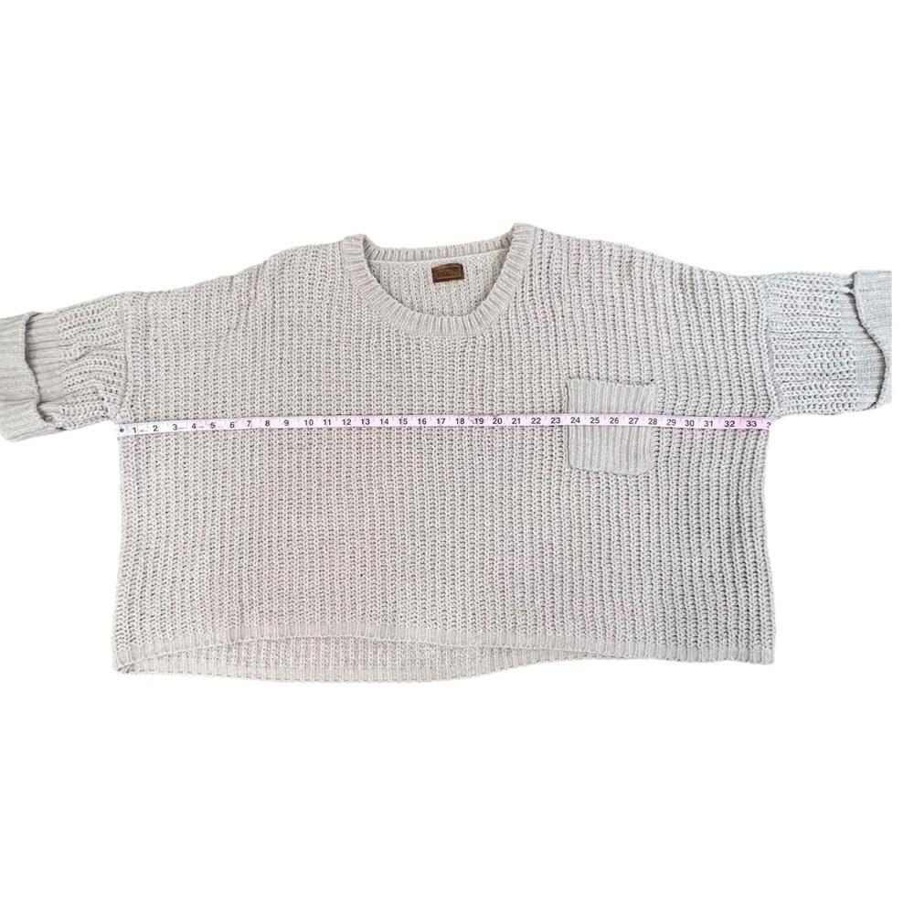 Pol Beige Chunky Knit Pullover Sweater Large - Picture 11 of 13